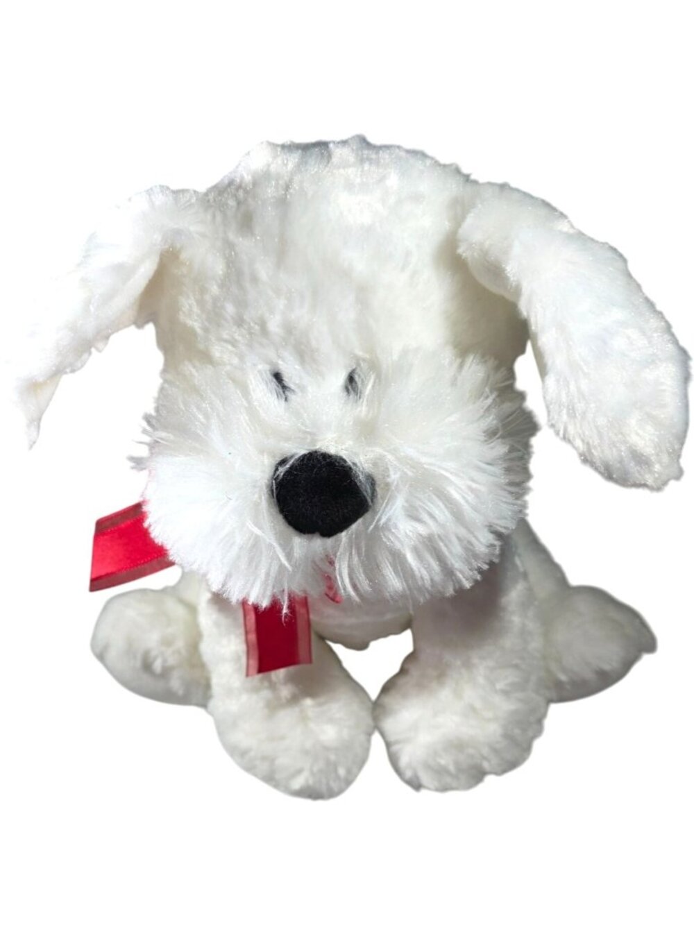 White Dog Plush Gund Love Note Red Ribbon stuffed animal toy gift valentine
